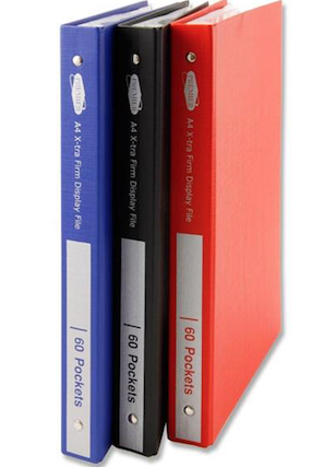 60 Pocket Display Book Hardback Assorted  Colours 
